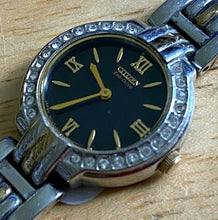 Load image into Gallery viewer, Citizen Eco-Drive B023 Lady Silver Rhinestone Solar Analog Quartz Watch Hours