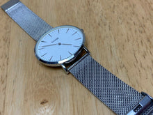Load image into Gallery viewer, Unused Cluse Mens 30m Silver White Mesh Analog Quartz Watch Hours~New Battery