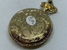 Load image into Gallery viewer, VTG Cariole Men Half-Hunter Gold Tone Hunting Theme Hand-Wind Pocket Watch Hours