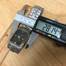Load image into Gallery viewer, Vintage Japan Movt Men Real Diamond Rectangle Analog Quartz Watch Hours~New Batt