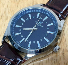 Load image into Gallery viewer, Unused Caribbean Joe Men Silver Blue Leather Analog Quartz Watch Hour~New Batter