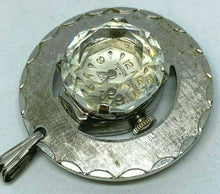 Load image into Gallery viewer, VTG Hilton Swiss Lady Thick Prism Crystal Hand-Wind Necklace Pendant Watch Hours