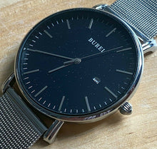 Load image into Gallery viewer, Unused BUREI Men Silver Mesh Speckling Dial Analog Quartz Watch Hour~New Battery