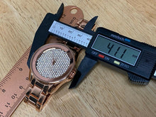 Load image into Gallery viewer, Unused ORTZ Mens Rose Gold Tone Rhinestone Analog Quartz Watch Hours~New Battery