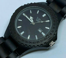 Load image into Gallery viewer, Woodstylz Mens Dark Brown Solid Wood Analog Quartz Watch Hours~Date~New Battery