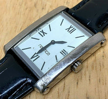 Load image into Gallery viewer, Nautica Men 30m Silver White Rectangle Leather Analog Quartz Watch Hour~New Batt