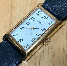 Load image into Gallery viewer, VTG Caravelle Bulova Rectangle Gold Tone Leather Hand-Wind Mechanical Watch Hour