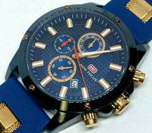 Load image into Gallery viewer, Mini Focus Mens 50m Blue Analog Quartz Chronograph Watch Hours~Date~New Battery