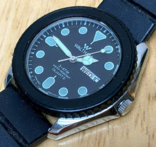 Load image into Gallery viewer, VTG Waltham Mens Silver Black Diver Style Analog Quartz Watch Hours~New Battery