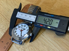 Load image into Gallery viewer, Reizen Mens Silver White Easy Read Stretch Analog Quartz Watch Hours~New Battery