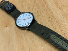 Load image into Gallery viewer, Accutime Mens Black White Military Dial Fabric Analog Quartz Watch Hour~New Batt