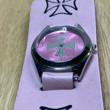 Load image into Gallery viewer, X-GPACE Pink Wide Leather Bund Band Silver Analog Quartz Watch Hours~New Battery