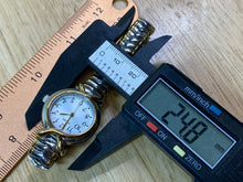 Load image into Gallery viewer, Timex Lady 30m Dual Tone Stretch Band Analog Quartz Watch Hours~New Battery