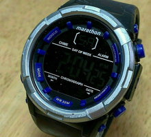 Load image into Gallery viewer, Marathon By Timex Mens Reverse LCD Digital Alarm Chrono Watch Hours~New Battery