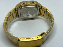 Load image into Gallery viewer, SKMEI Mens 50m Gold-Black Square Digital Alarm Chrono Watch Hours~New Battery