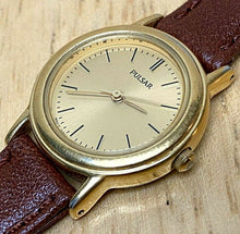 Load image into Gallery viewer, VTG Pulsar V501-X025 Lady Gold Tone Leather Analog Quartz Watch Hour~New Battery