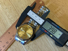 Load image into Gallery viewer, Unused Sapphire time Men Gold Fluted Bezel Analog Quartz Watch Hours~New Battery