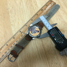 Load image into Gallery viewer, ZOOBEE Men 30m Zebra Dial Green Fabric Band Analog Quartz Watch Hour~New Battery