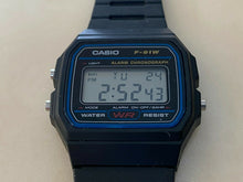 Load image into Gallery viewer, Casio F-91W Mens Black LCD Digital Alarm Chrono Quartz Watch Hours~New Battery