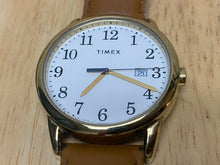 Load image into Gallery viewer, Timex Indiglo Mens Gold Tone Beige Leather Analog Quartz Watch Hours~New Battery