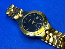 Load image into Gallery viewer, Waltham Mens Gold Tone Black Dial Analog Quartz Watch Hours~Date~New Battery
