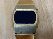 Load image into Gallery viewer, VTG Sears Phasar 2000 Men Gold Tone Barrel RED LED Digital Watch Hour~New Batter