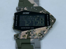 Load image into Gallery viewer, SKMEI Men 50m Unique Shape Reverse LCD Digital Alarm Chrono Watch Hours~New Batt