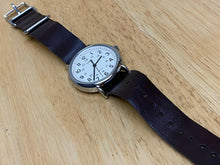 Load image into Gallery viewer, Timex Weekender Men Silver White Leather Band Analog Quartz Watch Hours~New Batt
