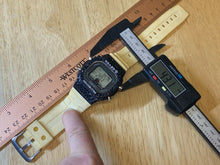 Load image into Gallery viewer, Q. Seven Mens Yellow Black Digital Alarm Chrono Quartz Watch Hours~New Battery