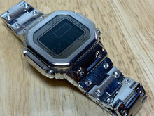 Load image into Gallery viewer, Unused Men Silver Metal Reverse LCD Digital Alarm Chrono Watch Hours~New Battery