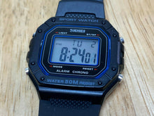 Load image into Gallery viewer, SKMEI Mens 50m Black Barrel Digital Alarm Chrono Quartz Watch Hours~New Battery