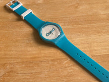 Load image into Gallery viewer, QUEST Mens Blue White Plastic Ultra Light Analog Quartz Watch Hours~New Battery