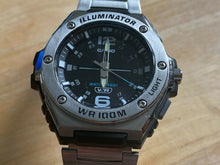Load image into Gallery viewer, Casio Illuminator MWA-100H Men Silver 100m Analog Quartz Watch Hours~New Battery