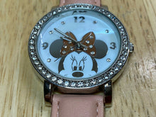 Load image into Gallery viewer, Disney Mickey Accutime Rhinestone Leather Analog Quartz Watch Hours~New Battery