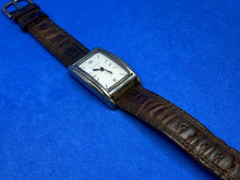 Load image into Gallery viewer, VTG Eddie Bauer Mens Antique Silver Finish Curved Quartz Watch Hours~New Battery