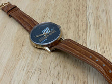 Load image into Gallery viewer, Vintage Moscow News Men Gold Tone HADLEY Leather Hand-Wind Mechanical Watch Hour