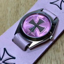 Load image into Gallery viewer, X-GPACE Pink Wide Leather Bund Band Silver Analog Quartz Watch Hours~New Battery