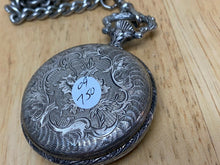 Load image into Gallery viewer, VTG Andre Rivalle Men 17J Silver Hunting Half-Hunter Hand-Wind Pocket Watch Hour