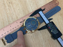 Load image into Gallery viewer, Unused AXIOM Men Gold Tone Gray Analog Digital Alarm Chrono Watch Hours~New Batt