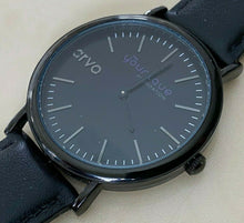 Load image into Gallery viewer, ARVO YOUNIQUE Fundation Men All Black Leather Analog Quartz Watch Hours~New Batt