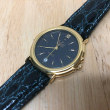 Load image into Gallery viewer, Dumont Men Lady Gold Tone Black Leather Analog Quartz Watch Hour~Date~New Batter
