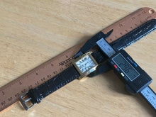 Load image into Gallery viewer, Vintage AK Homme Men Gold Tone Thin Rectangle Analog Quartz Watch Hours~New Batt