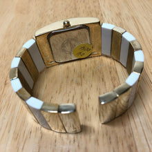 Load image into Gallery viewer, Donna Vivian Lady Gold-White Cuff Bangle Analog Quartz Watch Hours~New Battery