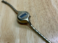 Load image into Gallery viewer, Rare Vintage Quartzmatic Lady Gold Tone LCD Digital Watch Hours~Date~New Battery