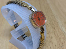 Load image into Gallery viewer, VTG Timex Lady Gold Tone Orange Dial Cocktail Hand-Wind Mechanical Watch Hours