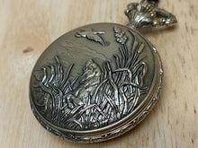 Load image into Gallery viewer, VTG Pencron Mens Wide Life Theme Swiss Half-Hunter Hand-Wind Pocket Watch Hours