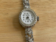Load image into Gallery viewer, Vintage Regency Lady Bling Crystals Silver Swiss Hand-Wind Mechanical Watch Hour