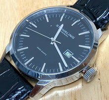 Load image into Gallery viewer, Stuhrling Original Men 50m Silver Black Steel Swiss Quartz Watch Hour~New Batter