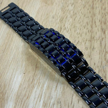 Load image into Gallery viewer, Binary Mens Rectangle Modern Blue LED Digital Quartz Watch Hours~New Battery