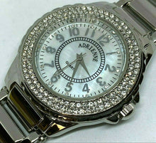 Load image into Gallery viewer, Unused ADRIENNE Men Lady Silver Rhinestone Analog Quartz Watch Hours~New Battery
